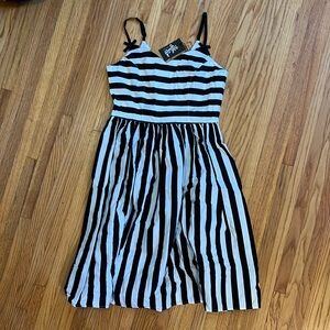 Hell Bunny Rockabilly Black and White Striped Dress